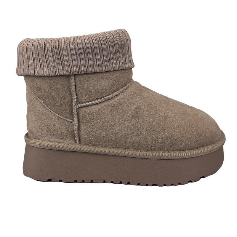 Угги женские замшевые на платформе 5012-3p. 41 26 см Бежевый