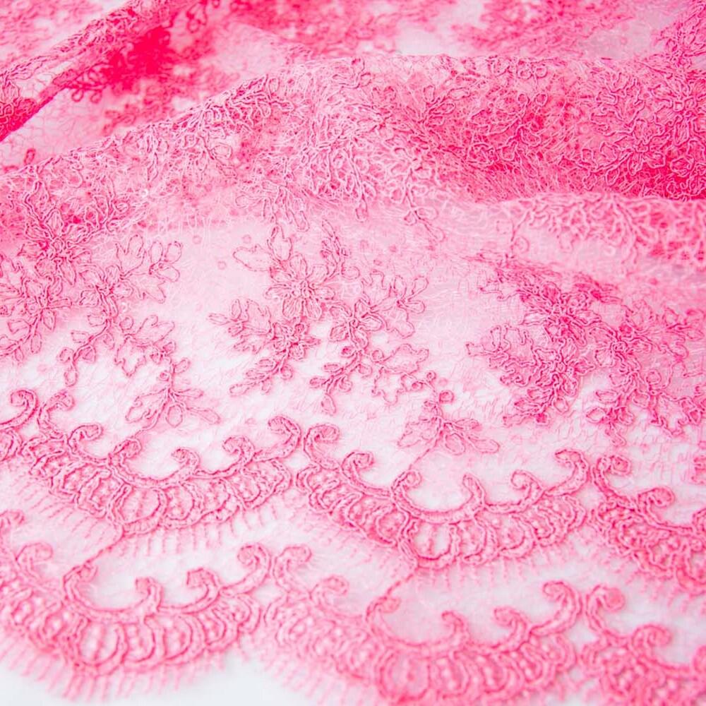 Тканина гіпюр Красуня Рожевий (11730)