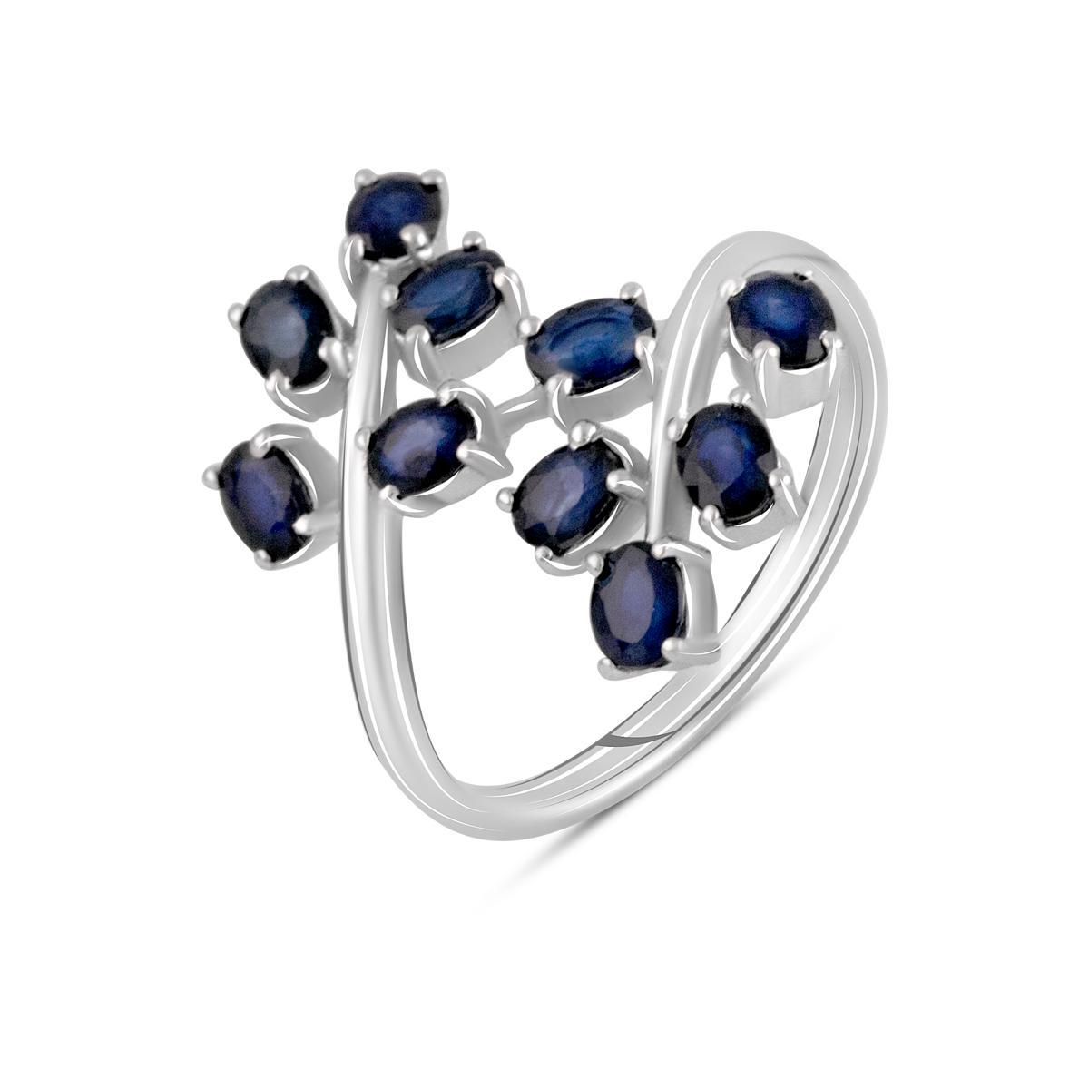 Кольцо серебряное с природным сапфиром 3,76 г р. 17,5 (2112631)