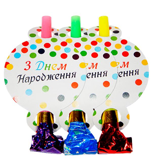 Дудки язички З Днем Народження 6 шт. 13 см