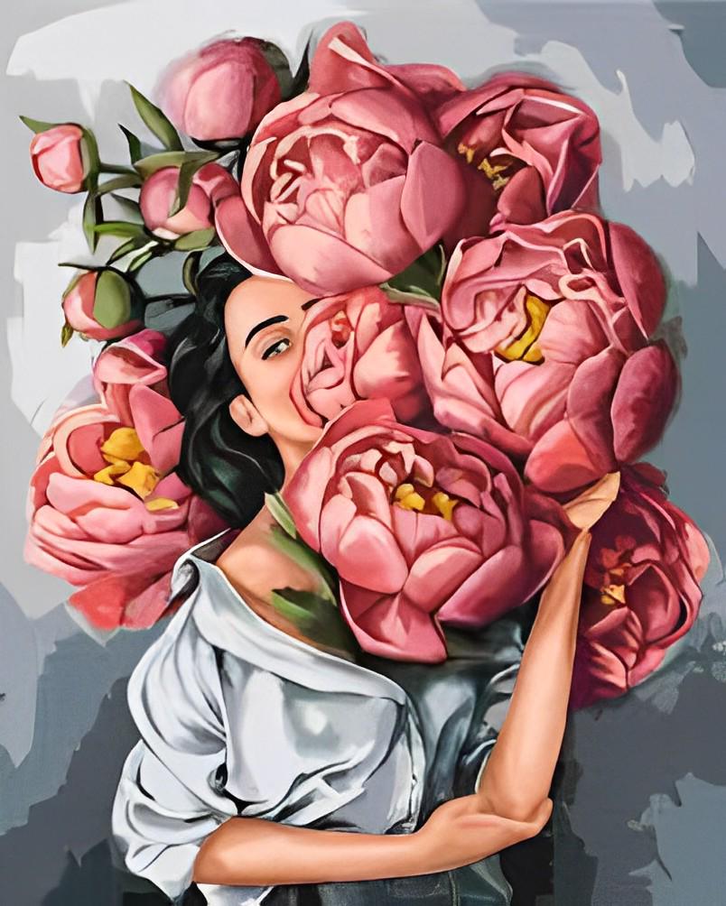 Картина по номерам Brushme BS53067 В облаке пионов 40х50 см