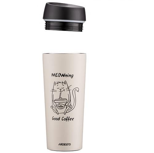 Термокружка Ardesto Coffee Time Meowning AR2645WC 450 мл Бежевый - фото 6 Термокружка Ardesto Coffee Time Meowning AR2645WC 450 мл Бежевый - фото 6