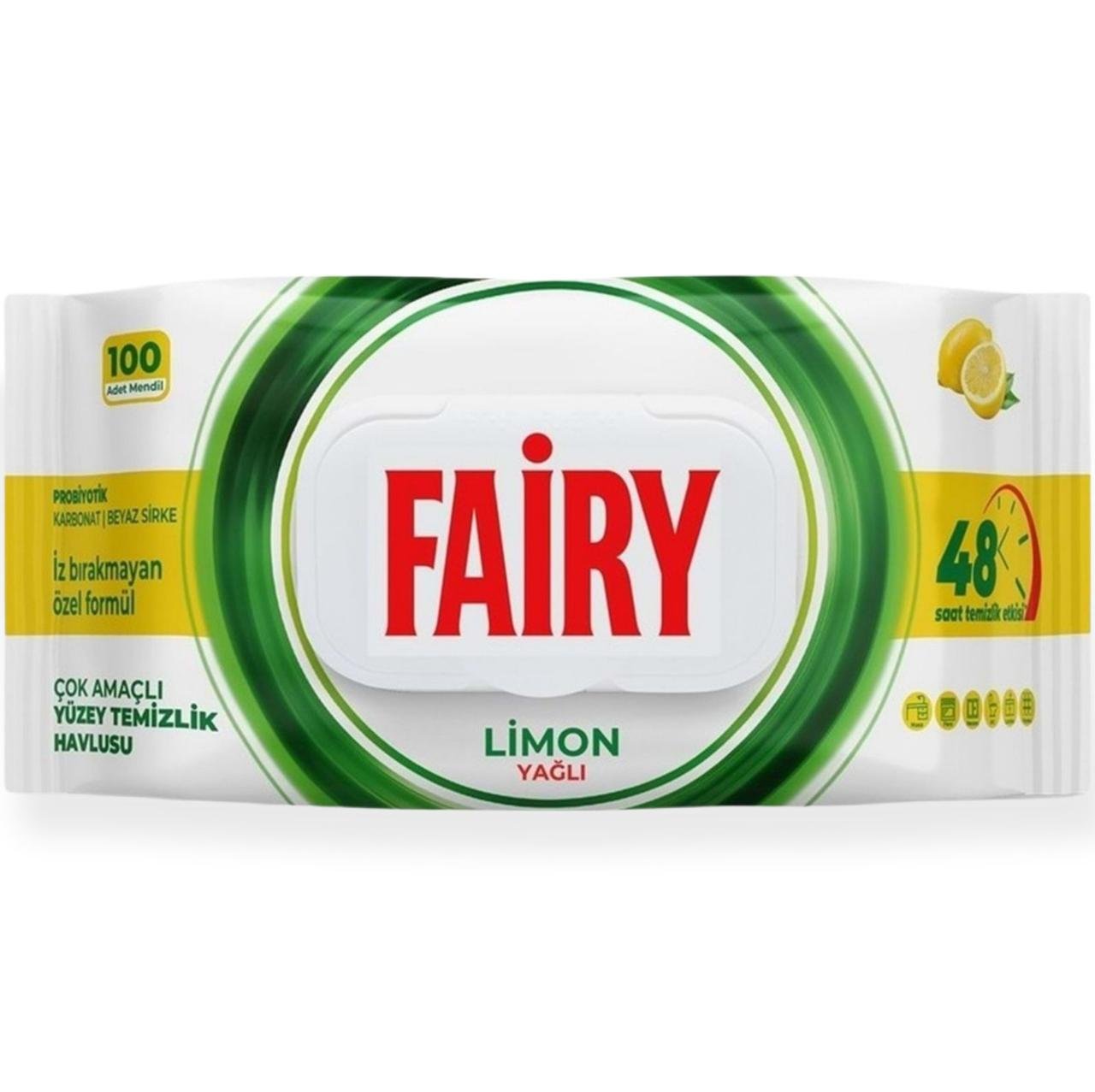Влажные салфетки для уборки Fairy Lemon Yagli 100 шт.