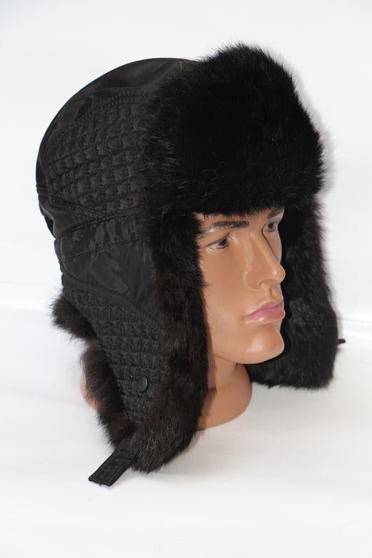 Шапка-ушанка мужская из меха кролика (29019)