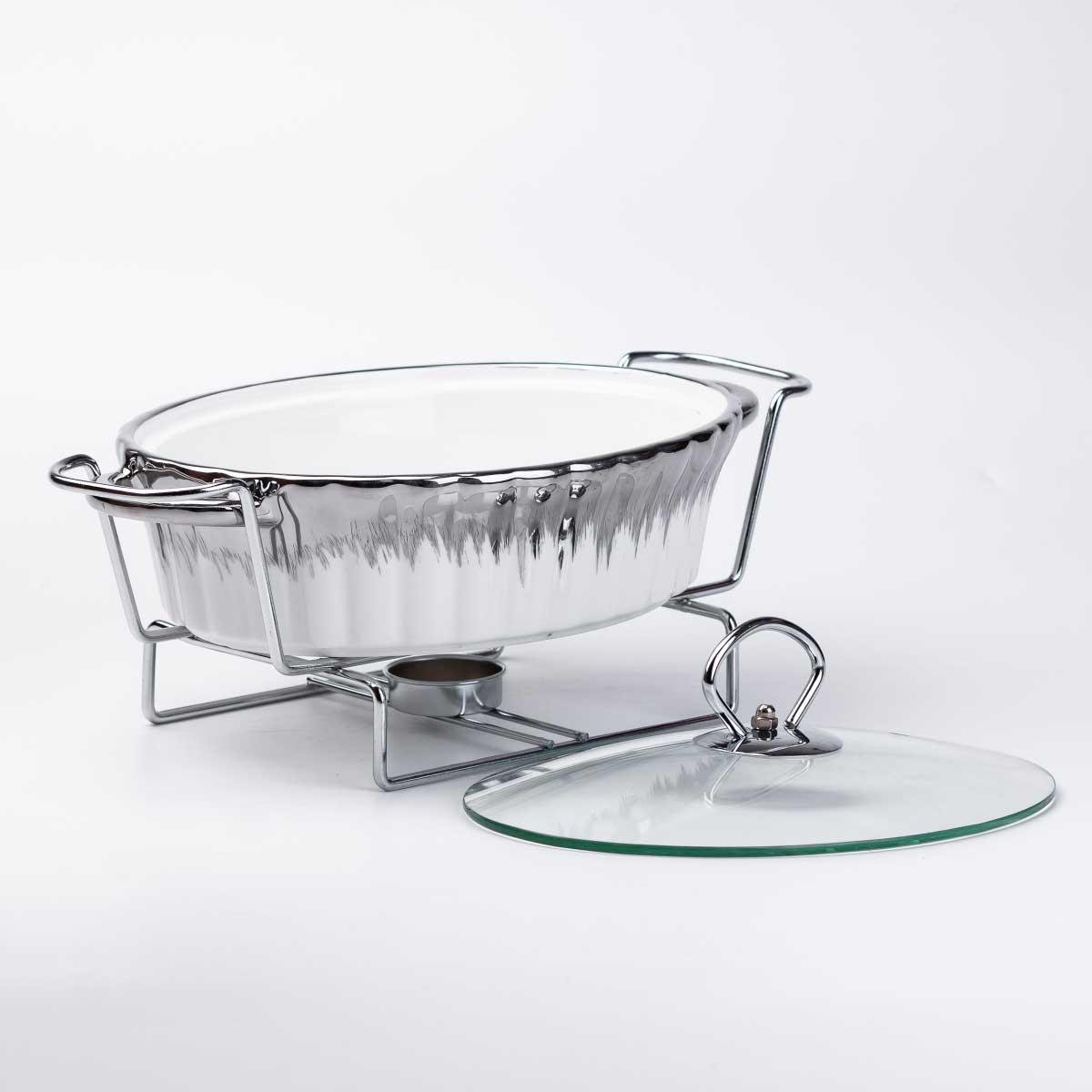 Мармит керамический овальный с подогревом 1 л 31x19x13 см (4723)