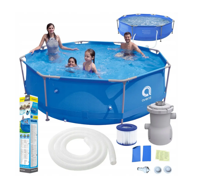 Каркасный бассейн Avenli с насосом и фильтром металлический каркас 305×76 см 4383 л Синий (17798)