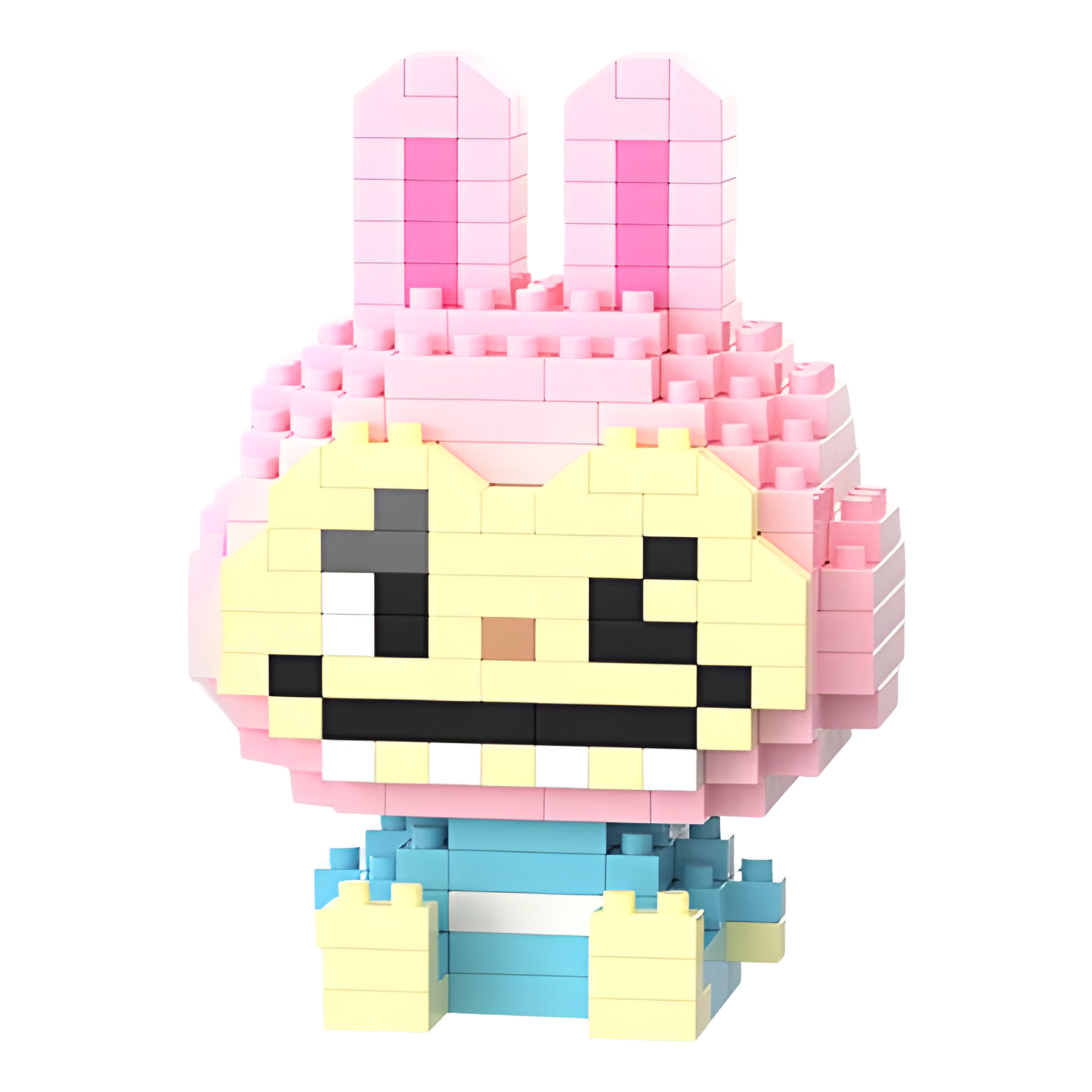 Конструктор Bricks Зайчик Лабубу 238 деталей Розово-голубой (E3053)