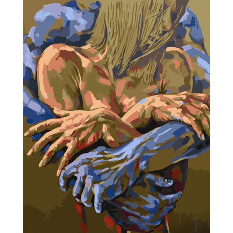 Картина по номерам Strateg Премиум Крепкие объятия с лаком 40х50 см (GS780)