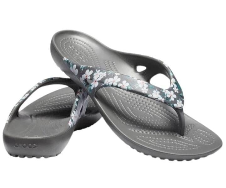 В'єтнамки жіночі Crocs Kadee II Seasonal Flip Tropical Floral/Slate Grey р. 36-37 Сірий (25553)