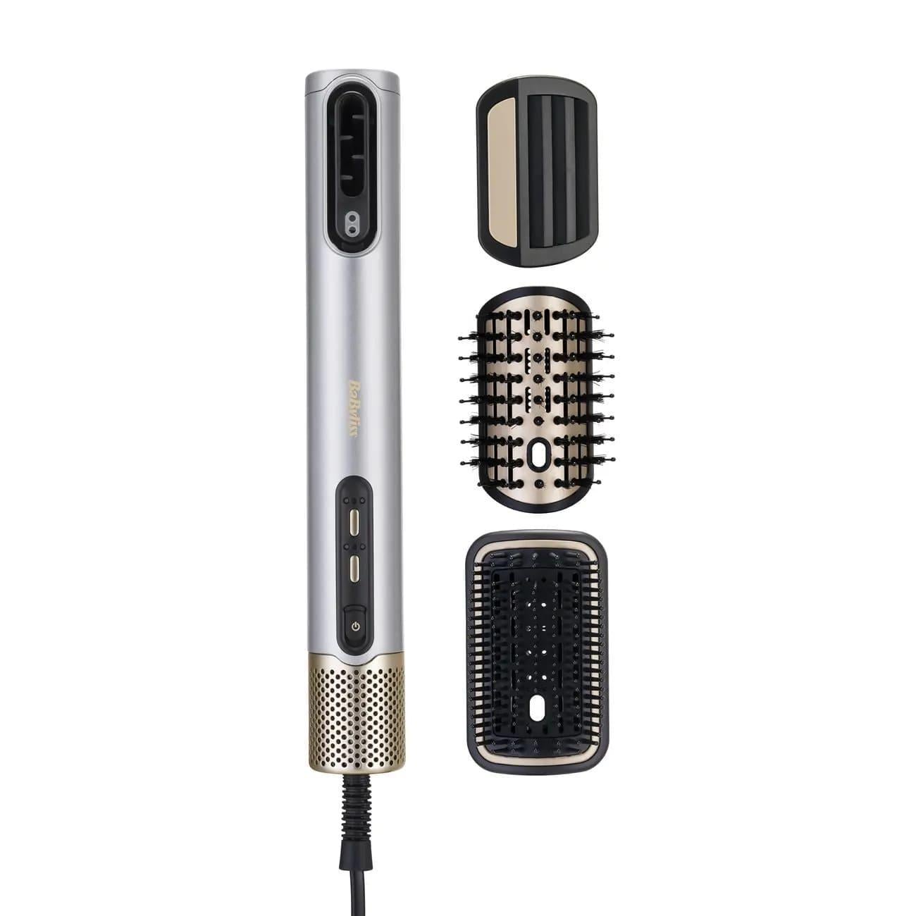 Фен-щітка для волосся Babyliss AS6555E SilverGold 1600 Вт іонізація холодний обдув Сірий (AS6555E)