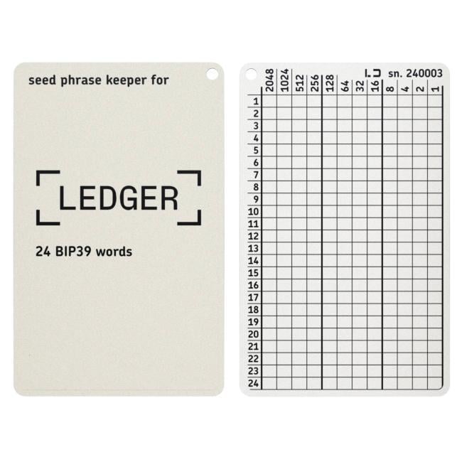 Планшет мнемонический Lapua Seed Phrase Keeper for Ledger 24 BIP39 слов 3 шт. (LSPKL/34113715)