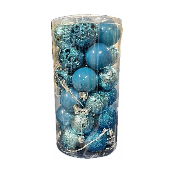 Шары новогодние Stenson R90677 4 см 30 шт. Blue (13687445)