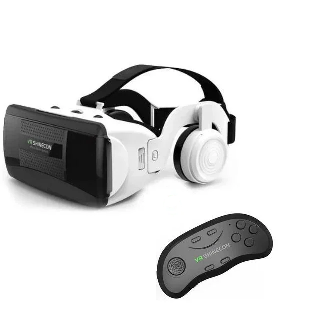 Окуляри віртуальної реальності Shinecon SC-G06EB Bluetooth з 3D-ефектом/навушниками для смартфонів з екраном 4,7-7" та геймпад контролер SH B01