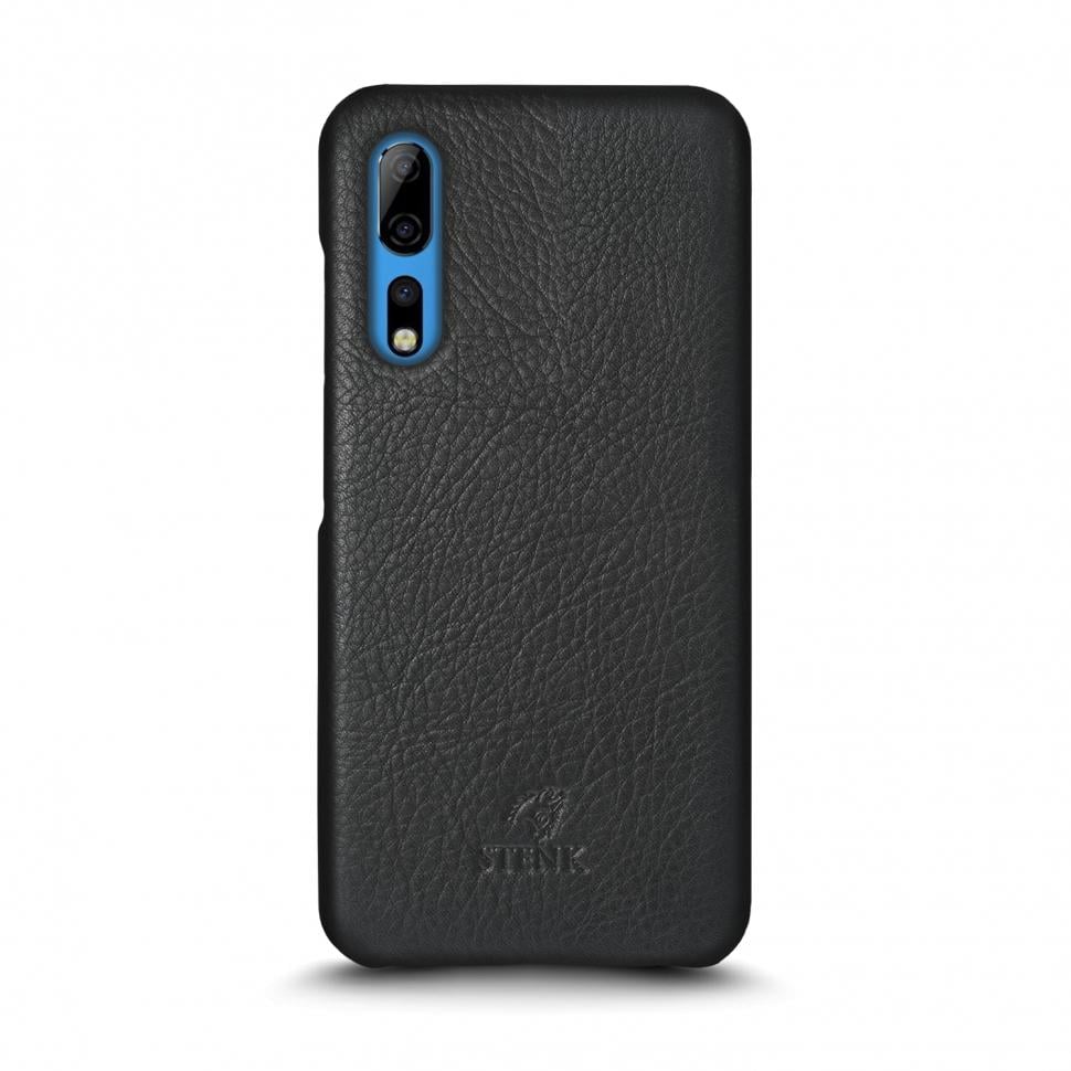 Кожаная накладка Stenk Cover для ZTE Axon 10 Pro Черная (69509)
