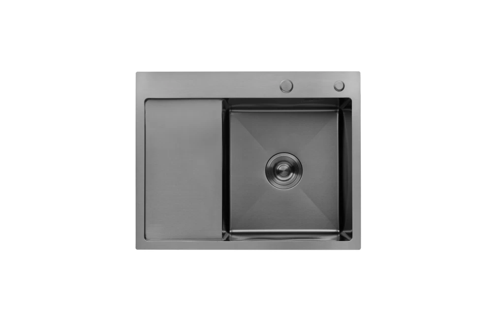 Мойка для кухни Kroner KRP Schwarze 6350RHM PVD 3,0/1,0 мм (373976)