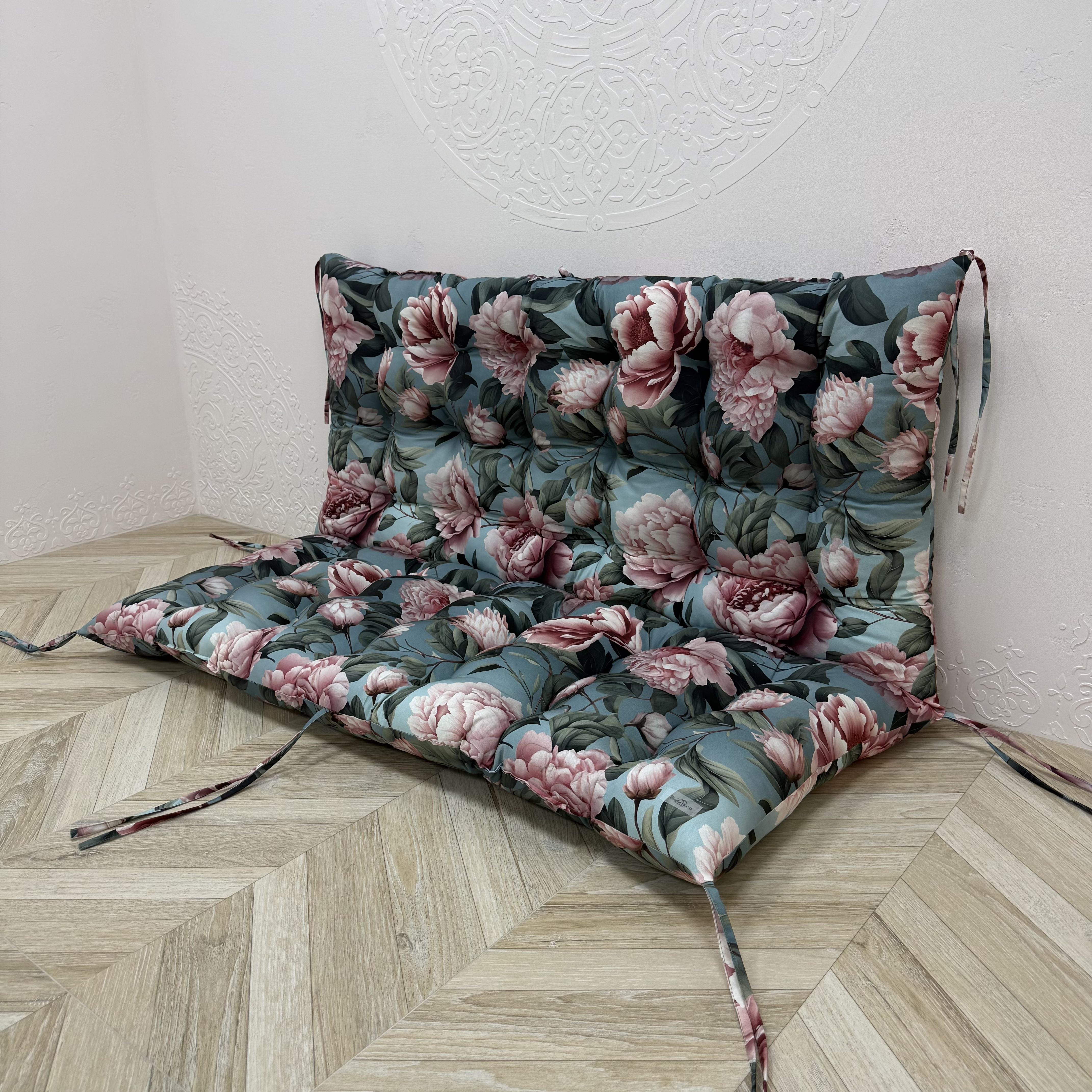 Подушка Comfort Home 3D peonies на поддоны/качели/каркасы/садовая мебель панама 150х50х50 см
