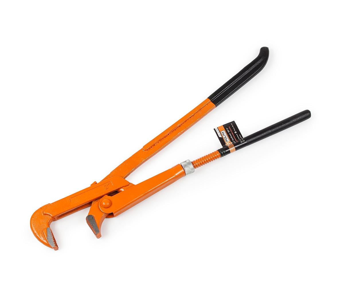 Ключ трубный Polax 90° 2" прорезиненные рукоятки (44-009)