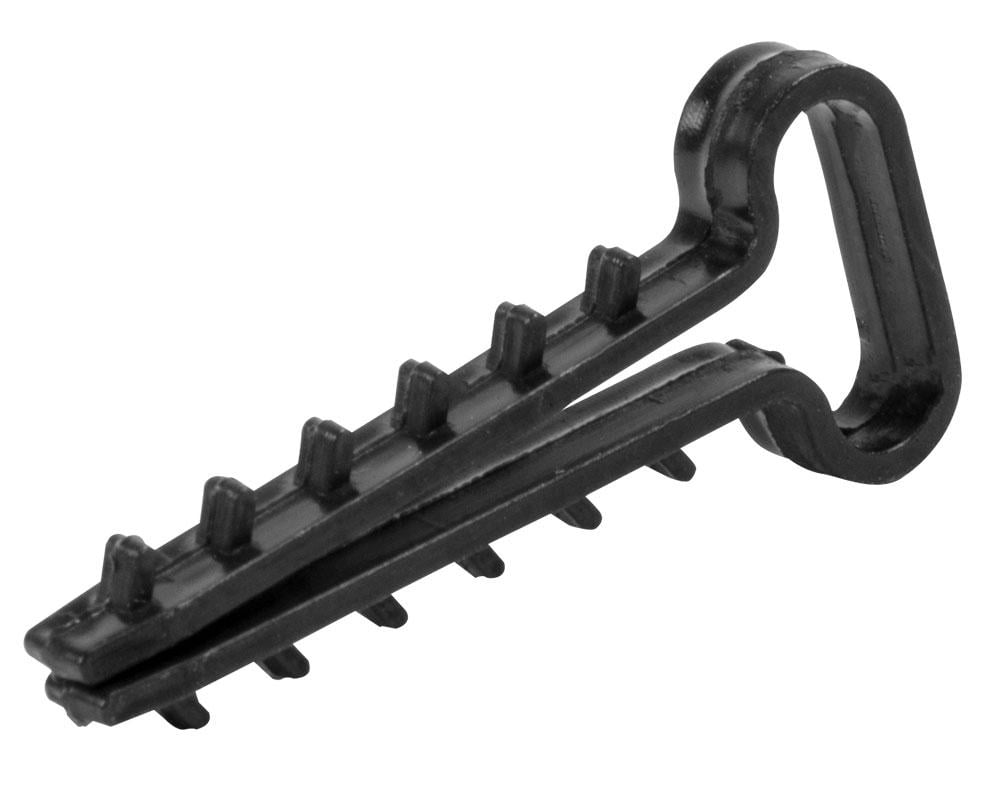 Дюбель-хомут E.NEXT e.metiz.dowel.flat.fir.black.14 14x5 мм для плоского провода ПВХ 100 шт. Черный (m0080037)