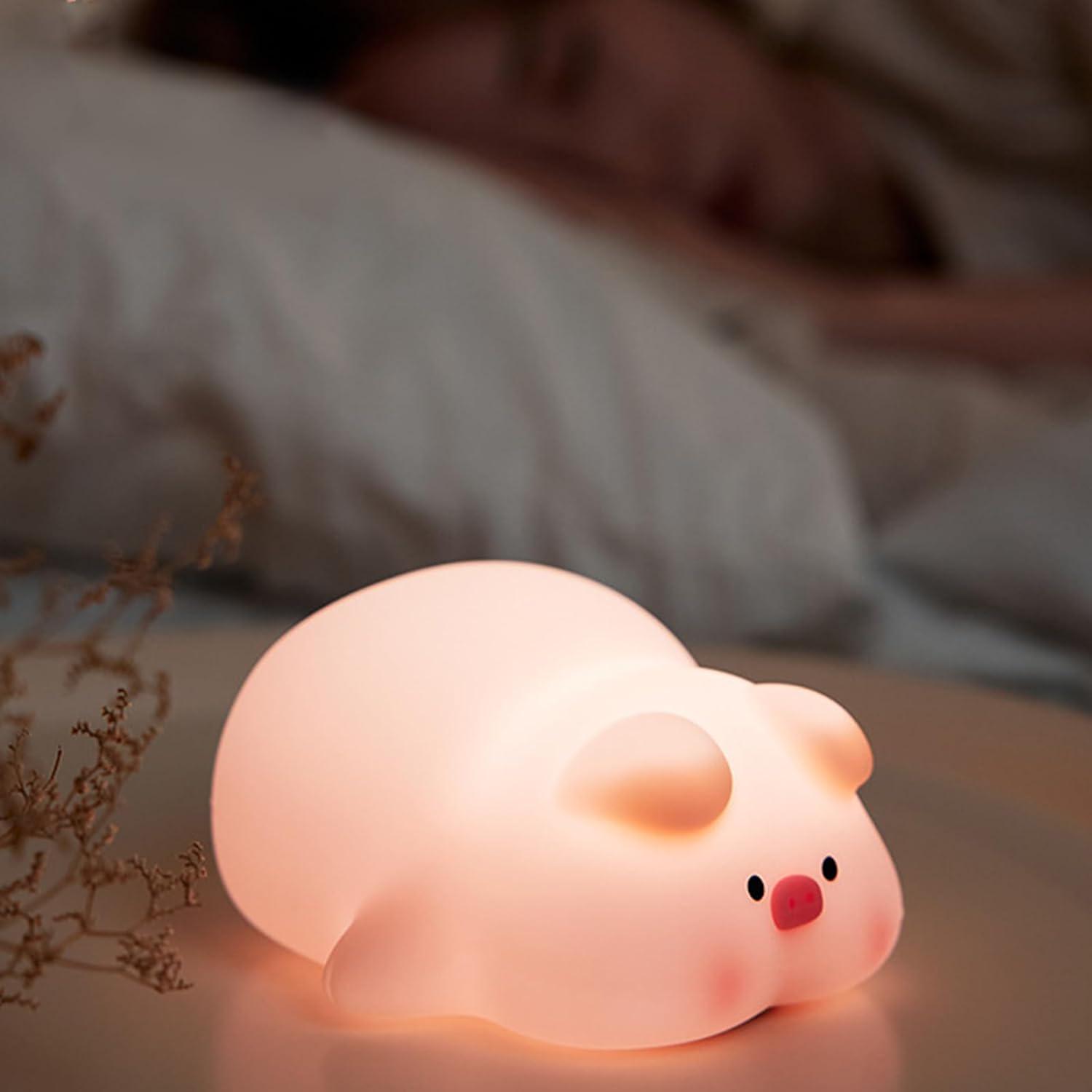 Ночник силиконовый Sleeping Pig Lamp Pink (20938011) - фото 10