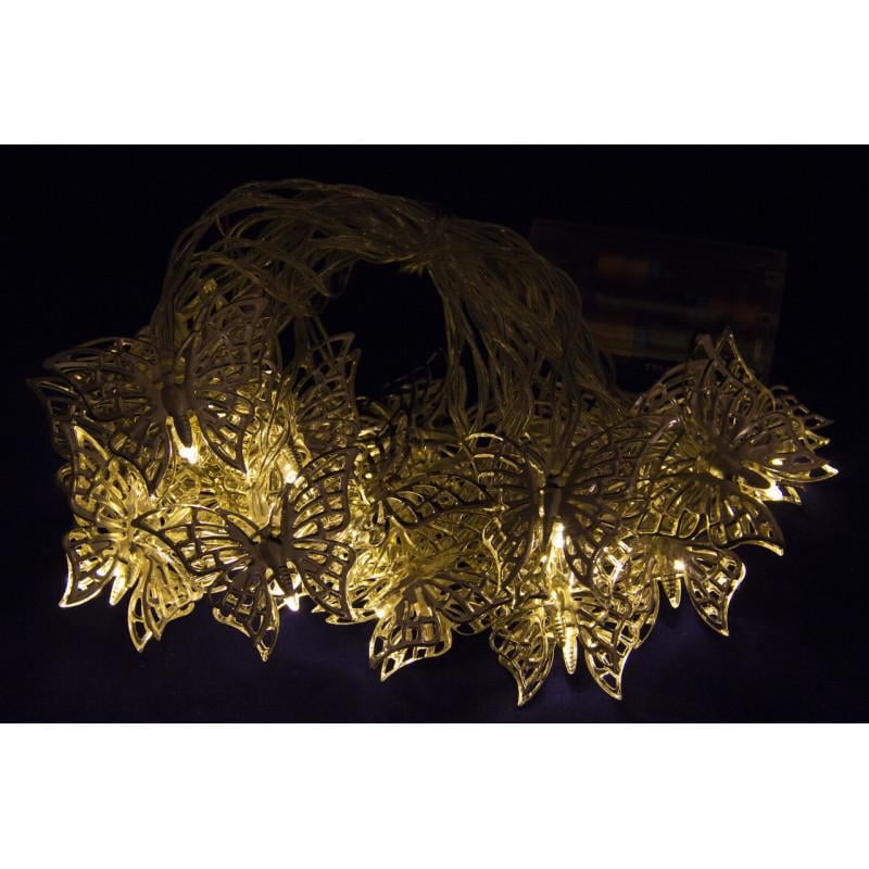 Гирлянда нить звезды 4 м 20LED 3AA батарейки теплый белый IP20 (652402)