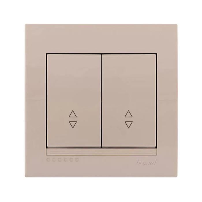 Выключатель двухклавишный проходной Lezard Deriy Кремовый (27548733)
