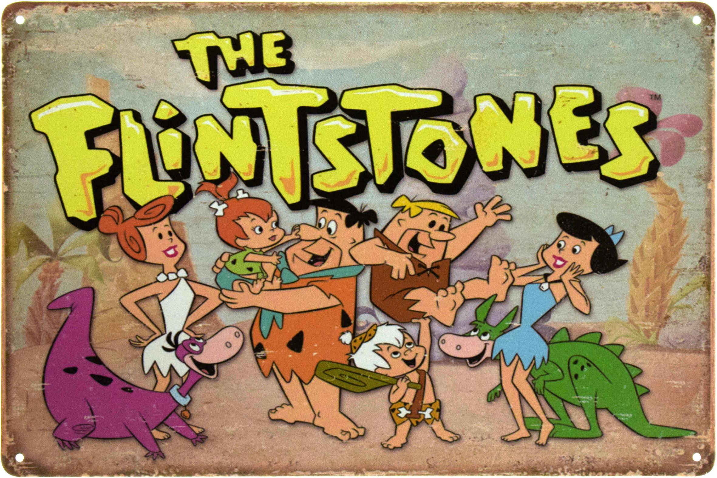 Металлическая табличка Флинтстоуны/The Flintstones 20x30 см