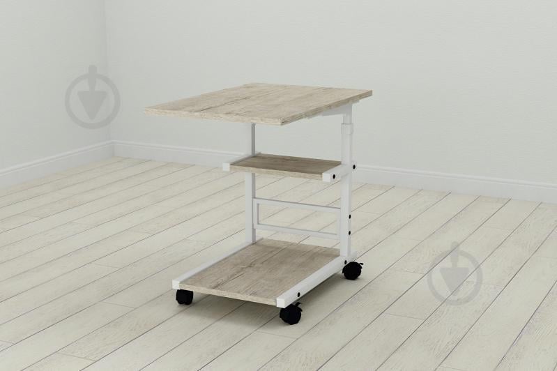 Стол приставной Ferrum-decor Адан 62x40x60 металл Белый ДСП Дуб Шервуд 16мм (ADA0009) Стол приставной Ferrum-decor Адан 62x40x60 металл Белый ДСП Дуб Шервуд 16мм (ADA0009)