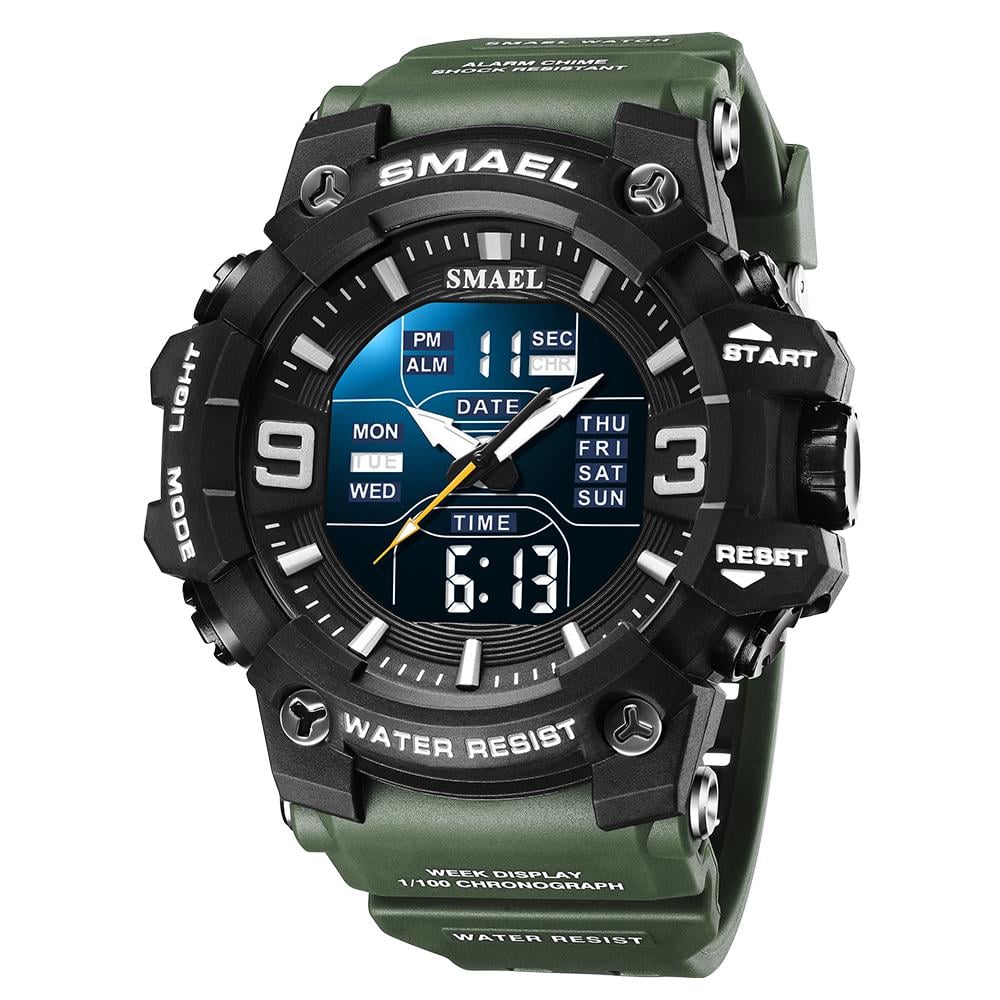 Часы наручные мужские Smael Wolf Green (7724)