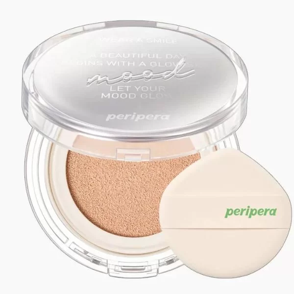 Кушон із вологим фінішом Peripera Mood Vegan Glow Cushion 03 Beige 13 г (8809862283116) - фото 1