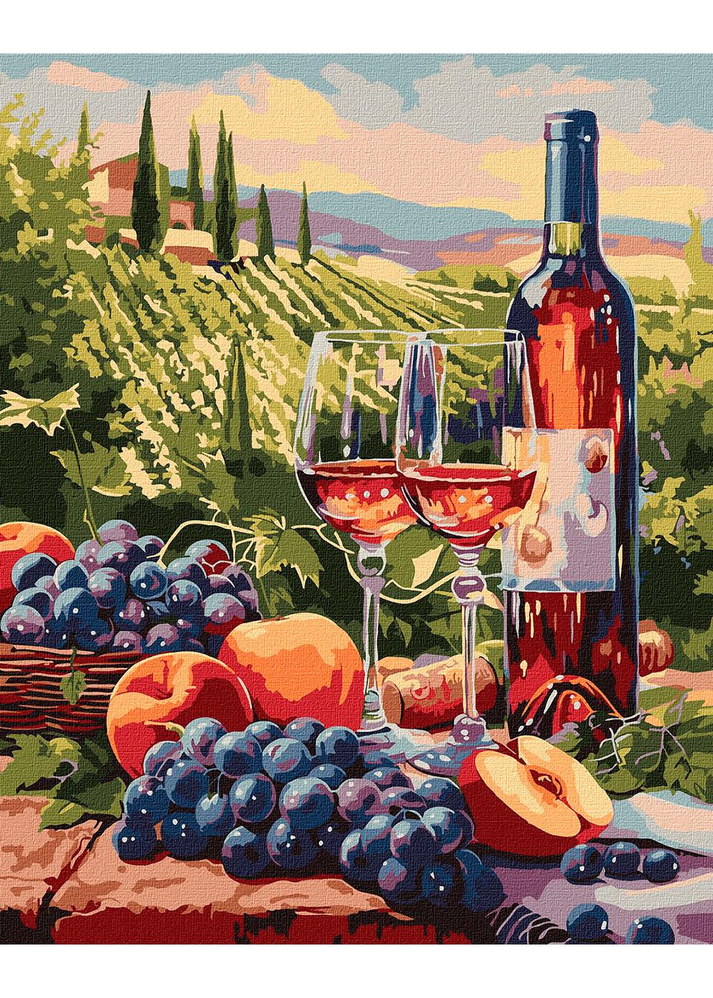 Розмальовка за номерами Ідейка Вино фруктове 40х50 см (KHO5702)