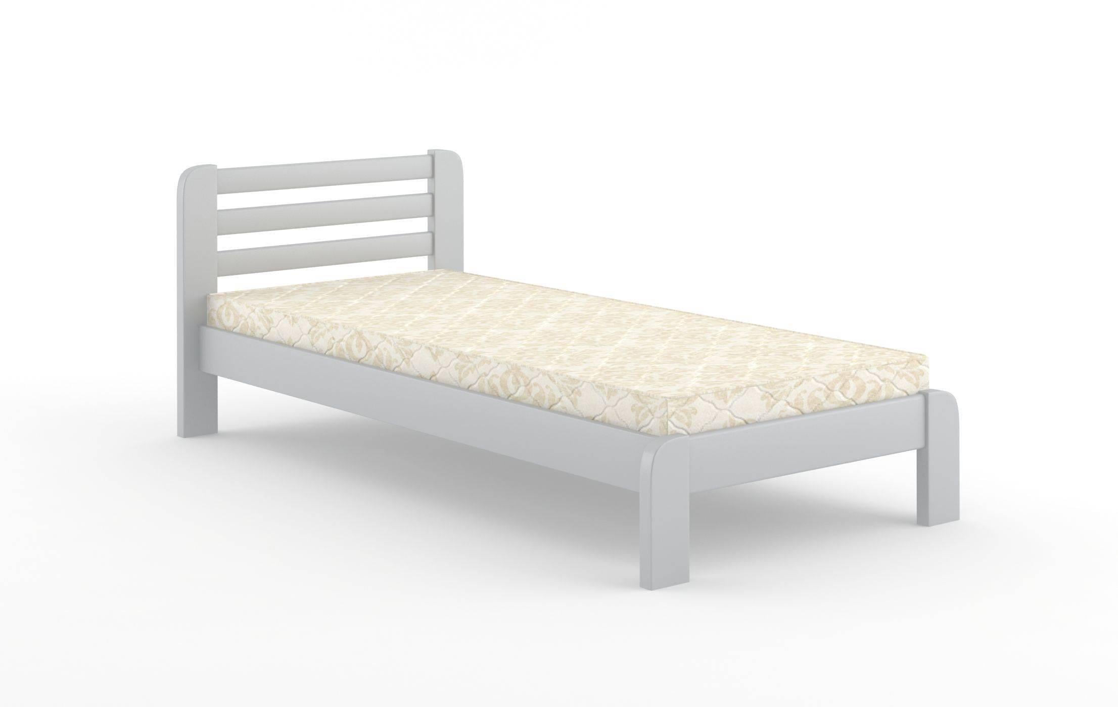 Кровать детская деревянная Mebigrand Ливия 70x190 см RAL 7040 Светло-серый (MBG-2661)