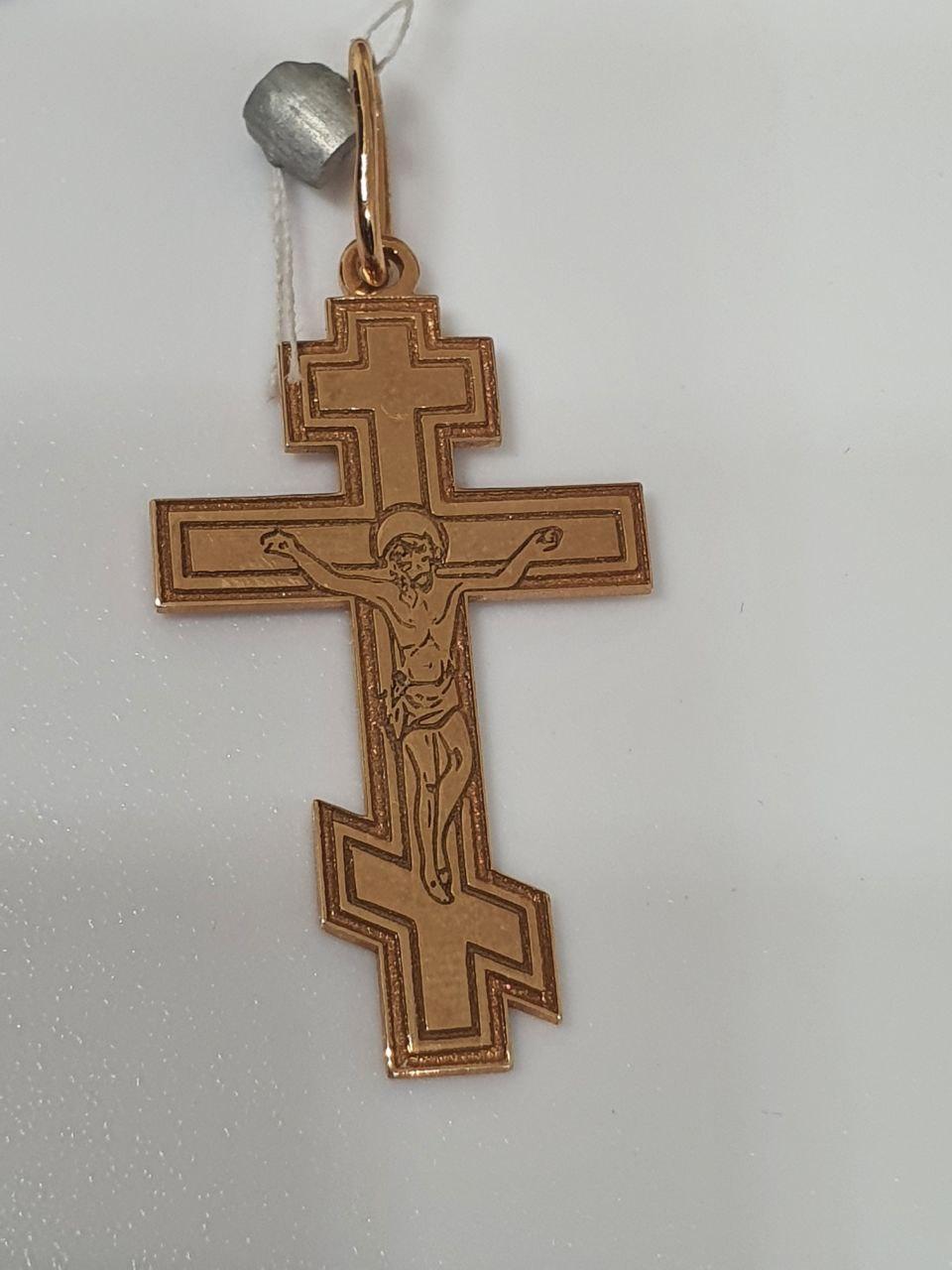 Срібний хрестик 925 проби православний з зображенням Ісуса позолота (2680135958)