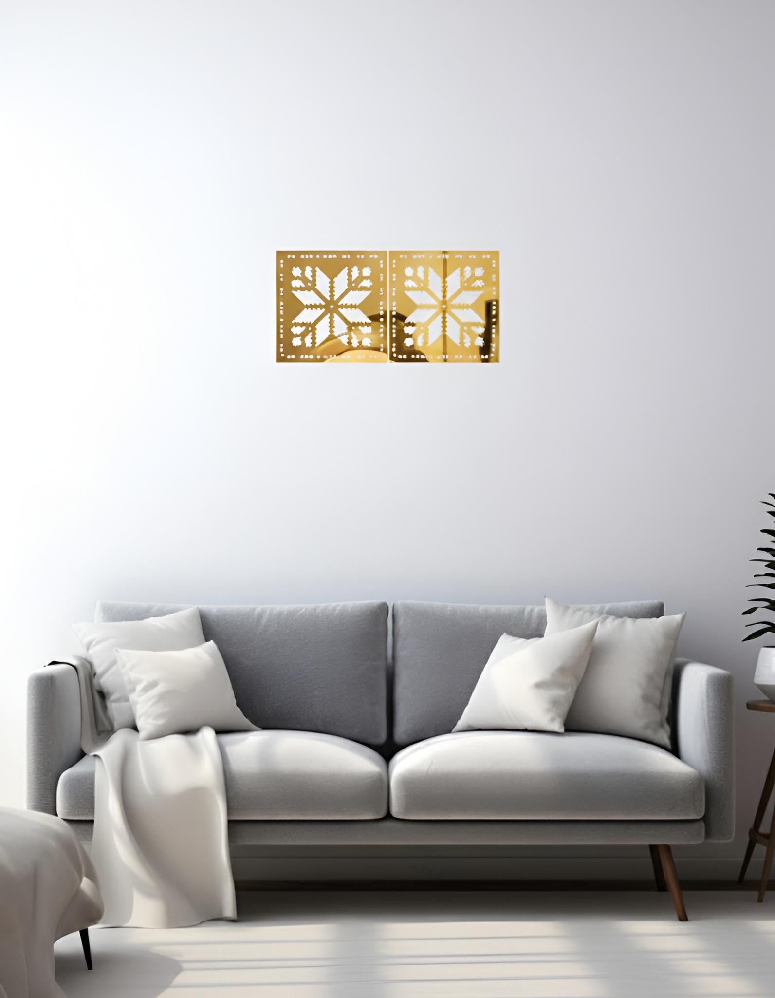 Комплект зеркальных вышиванок DFA для декора стен и мебели 4 шт. Золотой (YA00104-2-G)