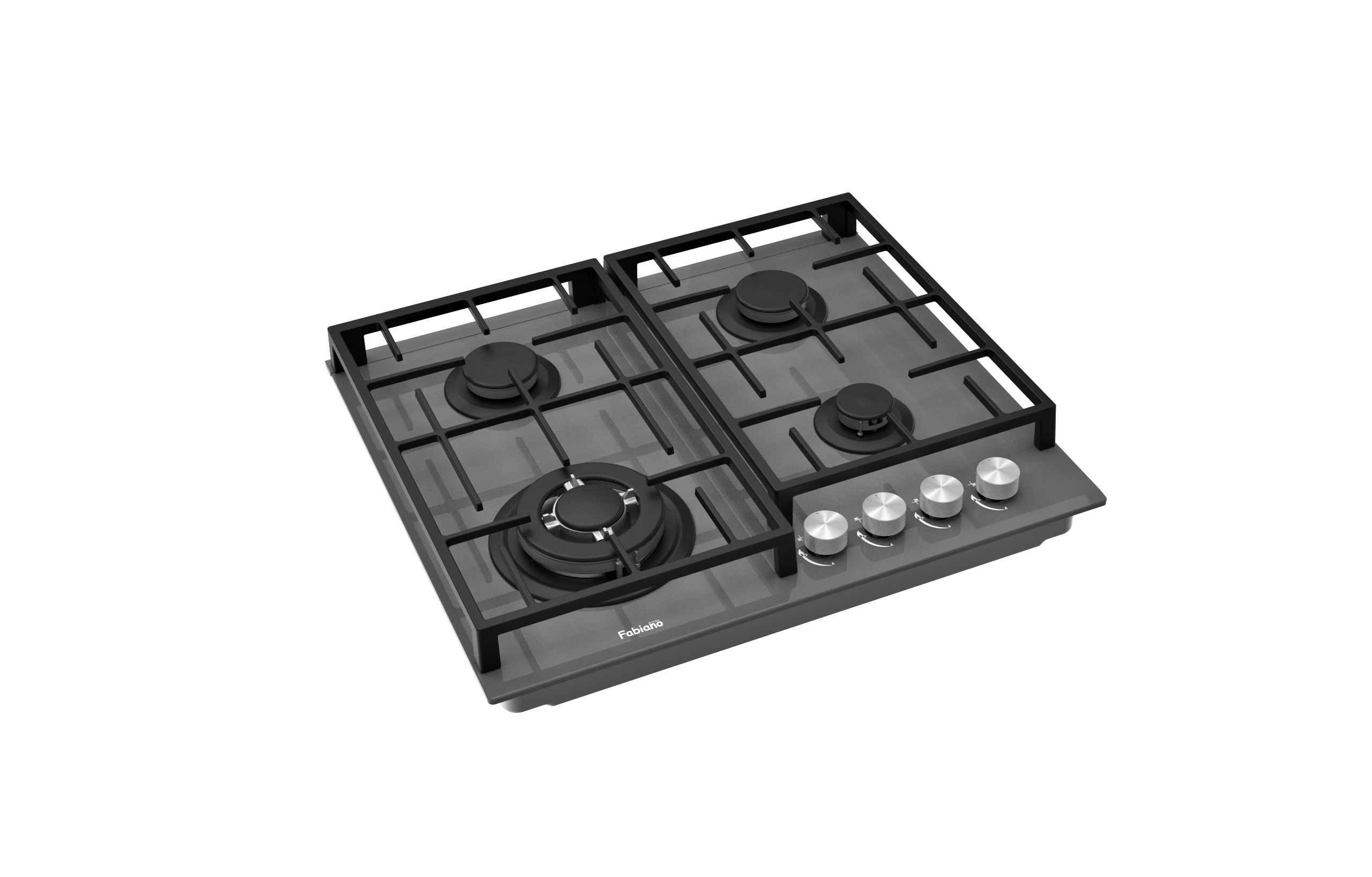 Варильна поверхня газова Fabiano FHG 8244 VGHT Titanium Glass (8111.406.1473) - фото 3 Варильна поверхня газова Fabiano FHG 8244 VGHT Titanium Glass (8111.406.1473) - фото 3