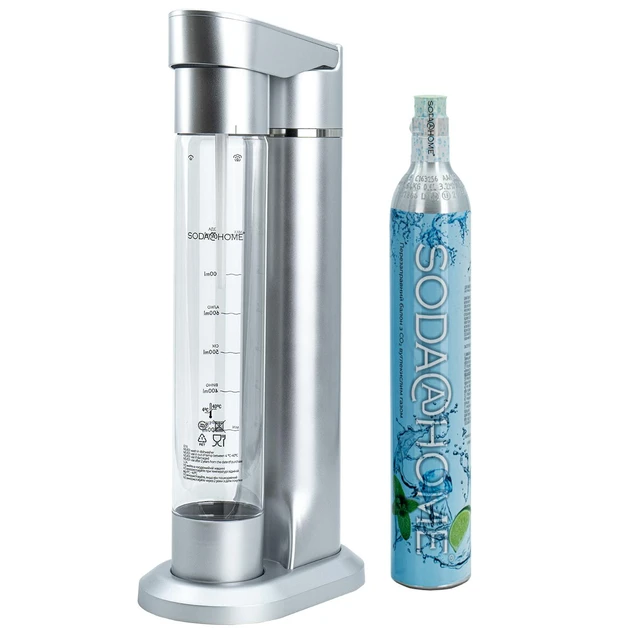 Сифон для газування води та напоїв SODA@HOME MERCURIUS Silver з балоном СО2