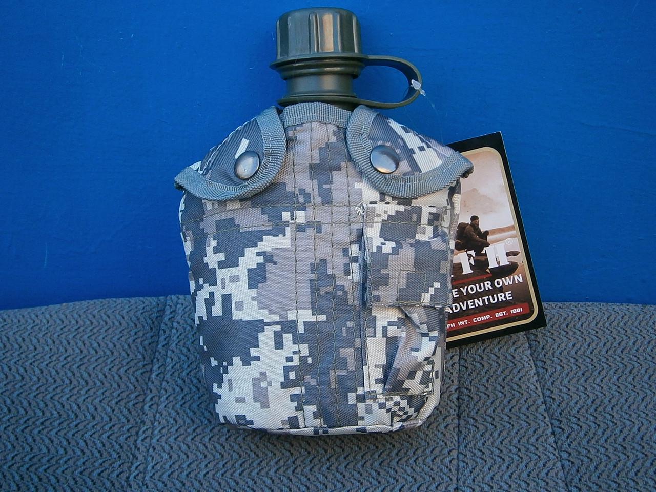 Фляга армійська US Army bottle Max Fuchs пластикова в чохлі 1 л Піксель (903319636) - фото 4