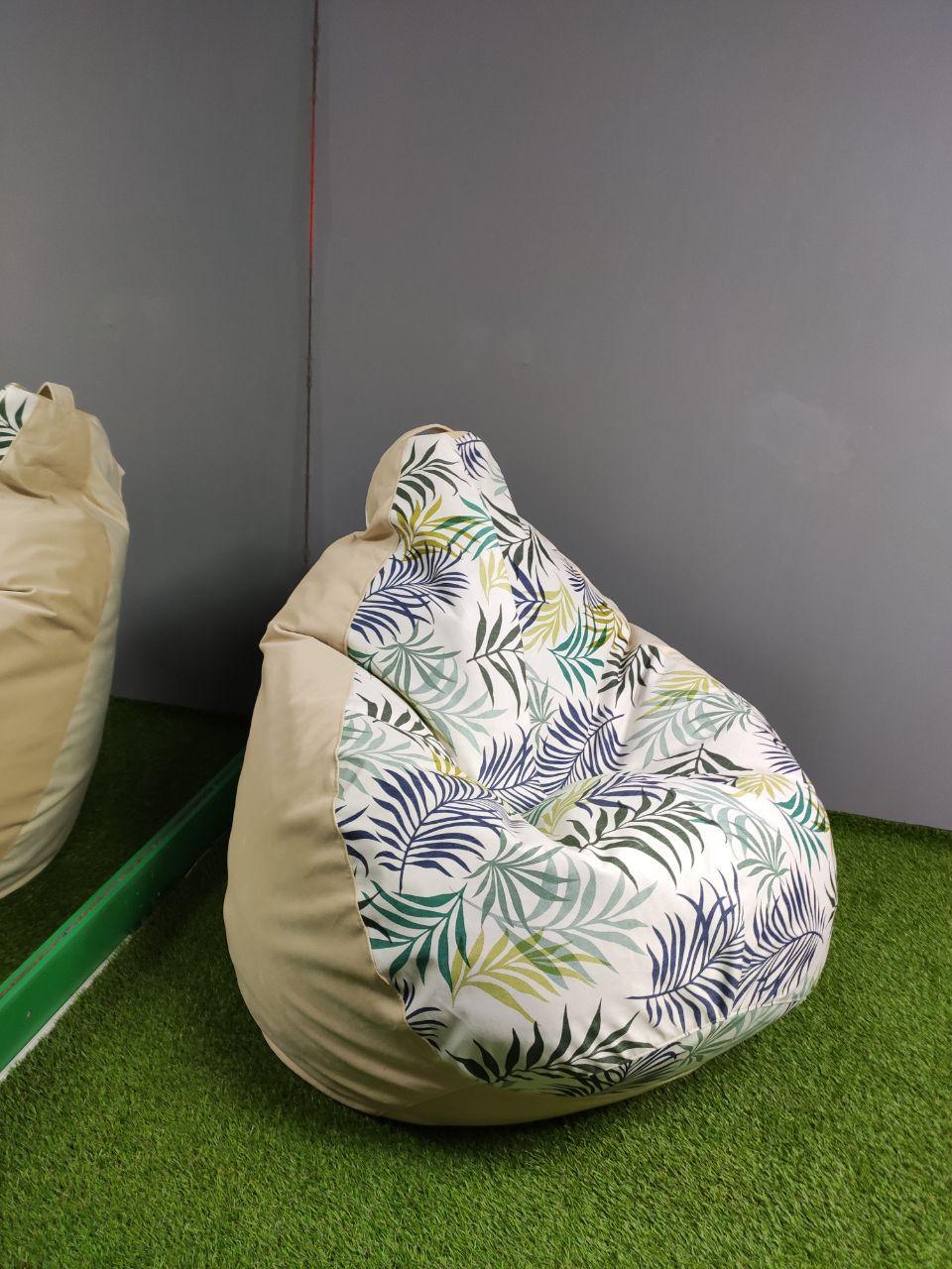 Бескаркасное кресло-мешок SkyPuff MEGA Груша Florida Beige/Akasya NEW B197-1 XXXL 160х120 см (1160025)