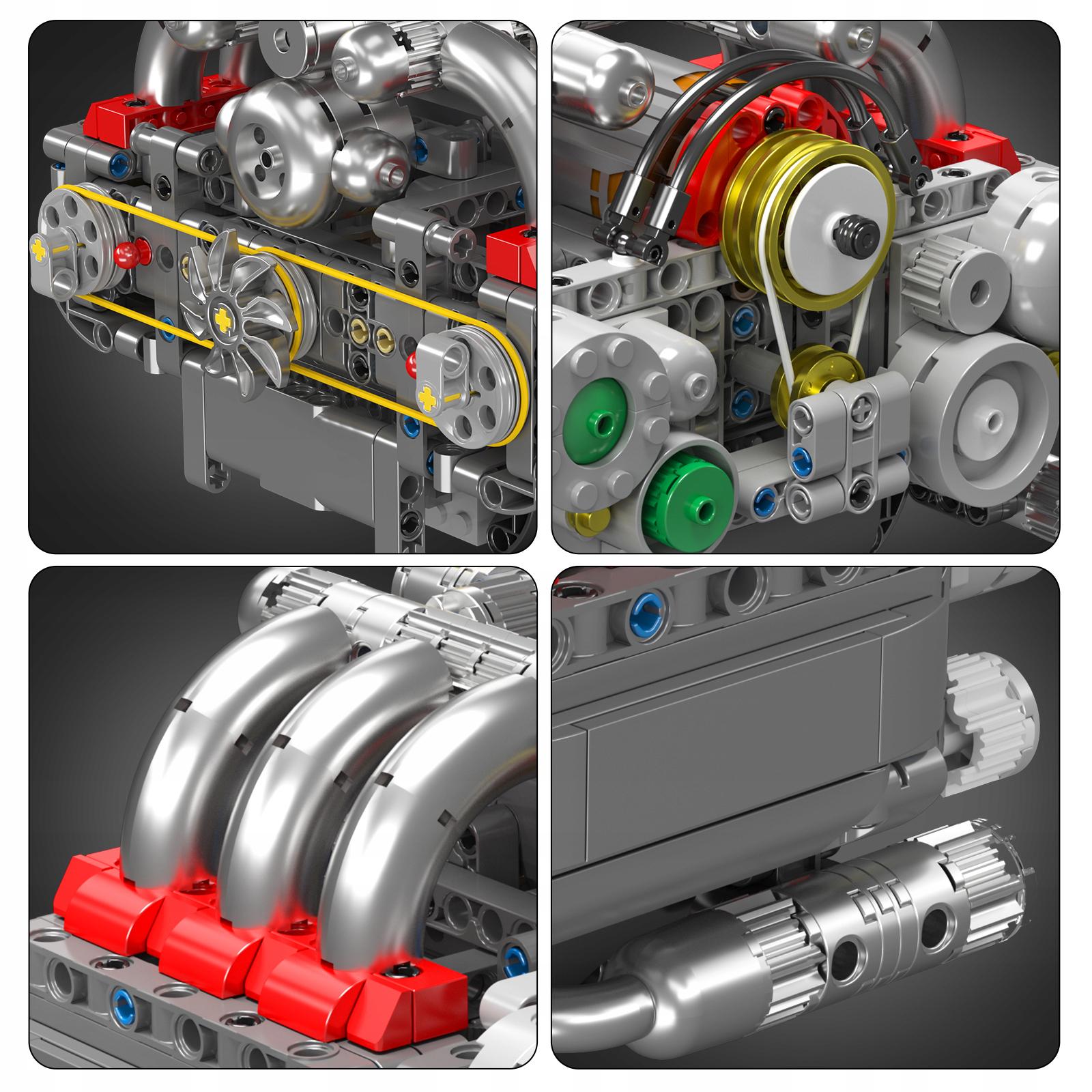 Конструктор Boxer Flat-6 Engine Porshe Mould King Двигатель моторизованный детский 609 дет. (10193) - фото 7 Конструктор Boxer Flat-6 Engine Porshe Mould King Двигатель моторизованный детский 609 дет. (10193) - фото 7