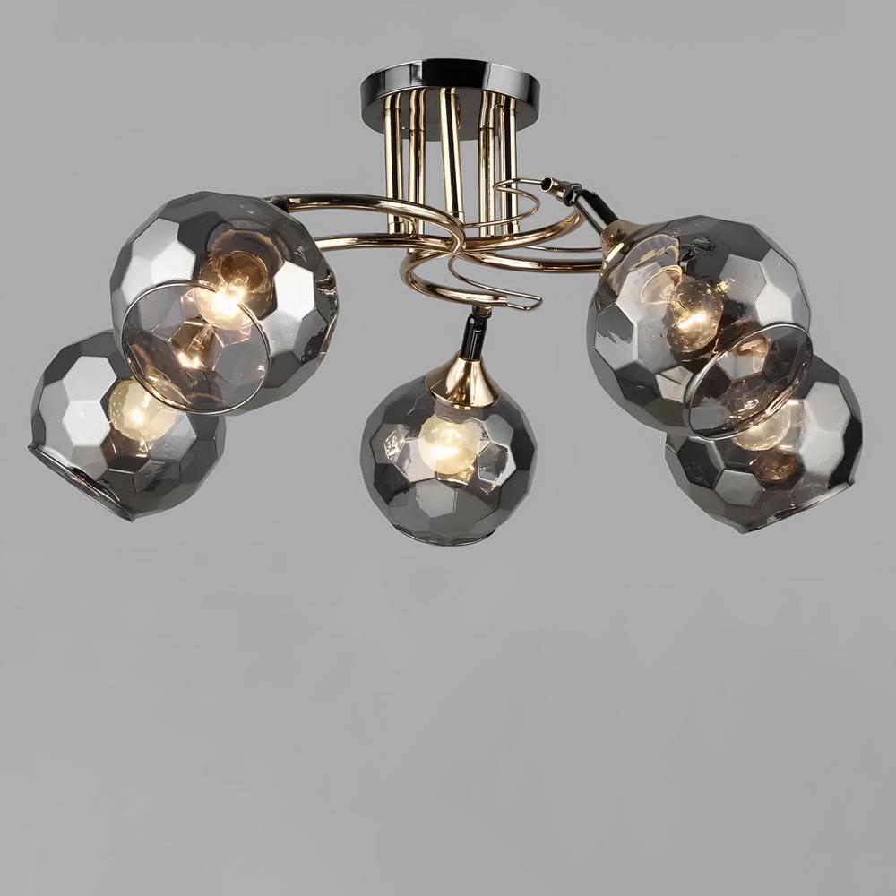Люстра потолочная Light House SR-19373/5 FGD/BCH E27 650х240 мм Черный/Хром/Золотой