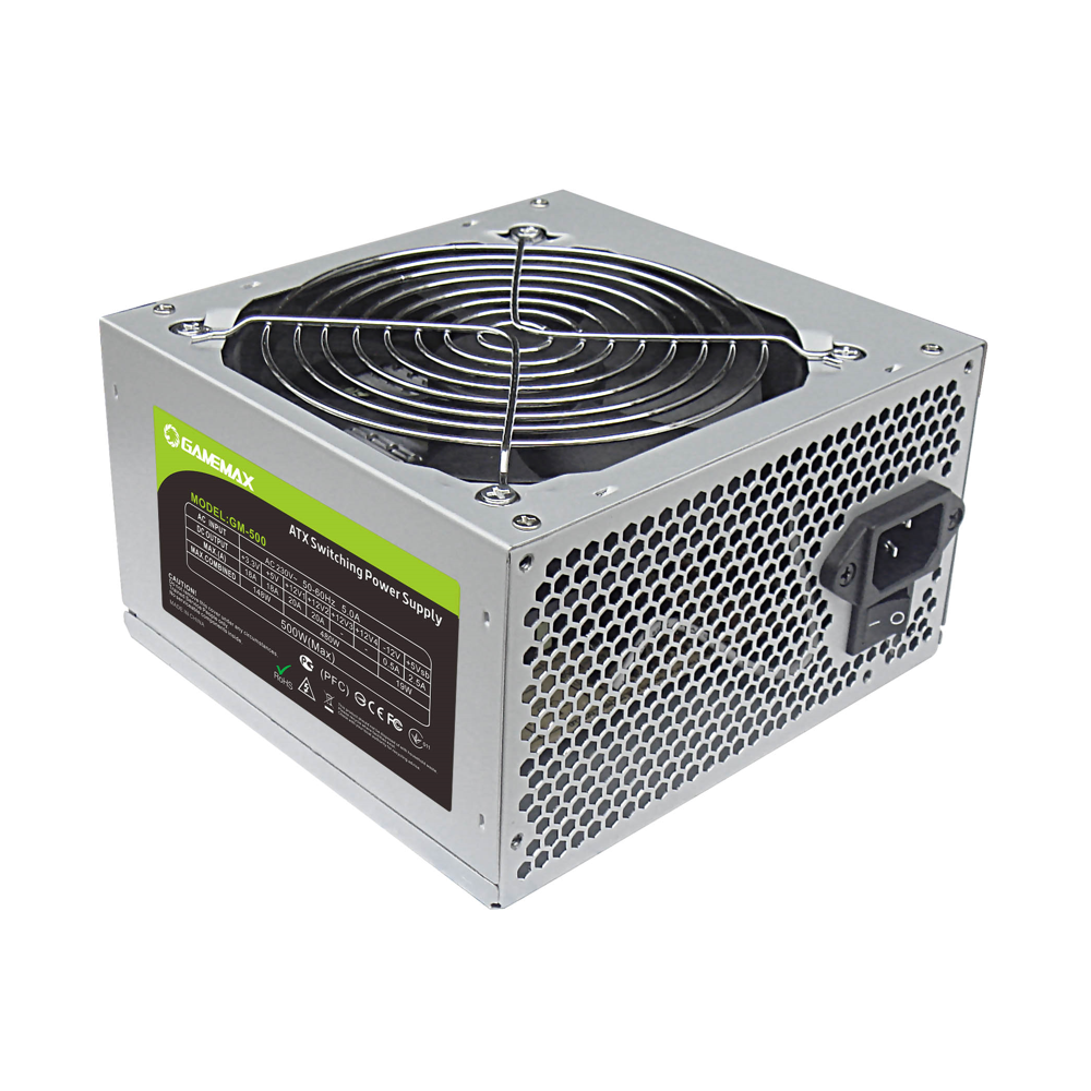 Блок питания ATX GameMax GM-500 12В с кабелем Серый