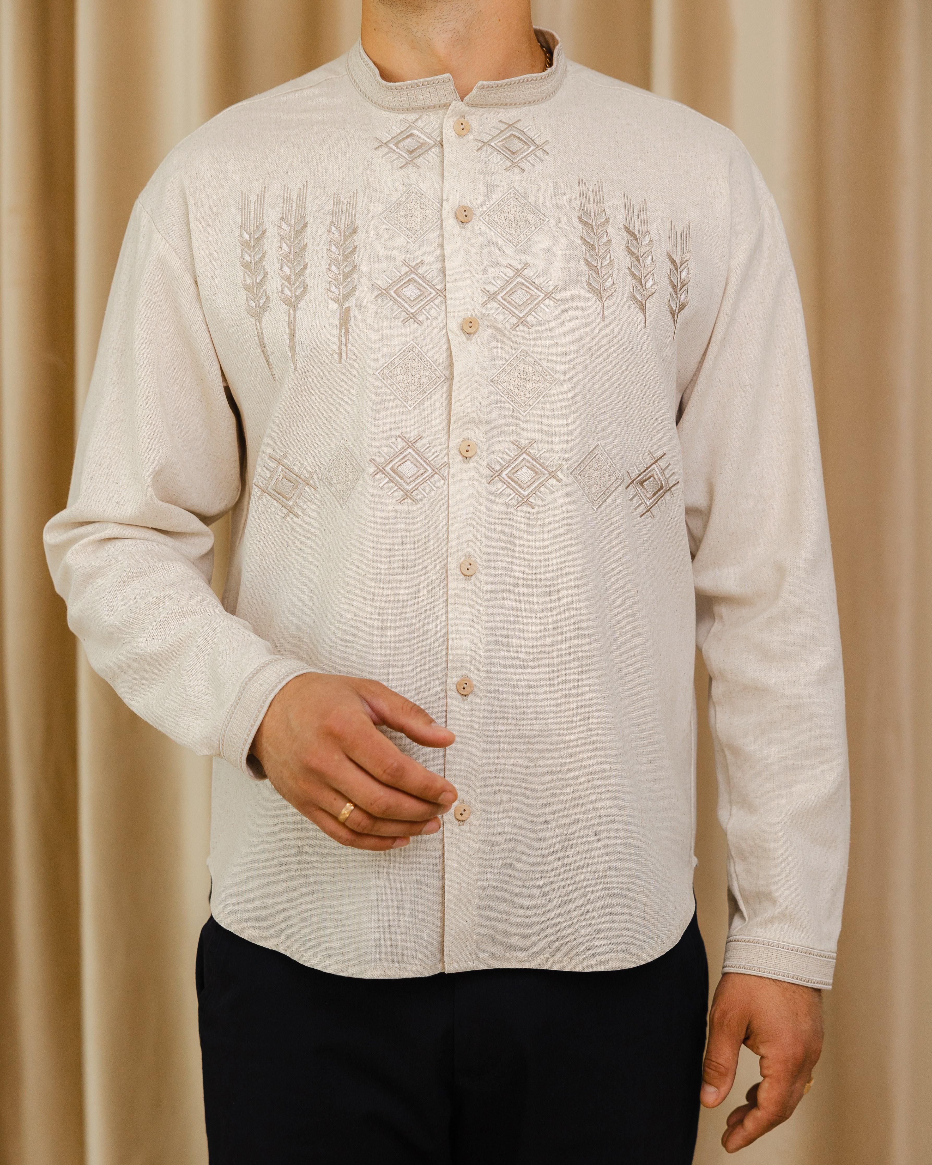 Рубашка мужская Колос с вышивкой 3XL (0002229-XXXL)