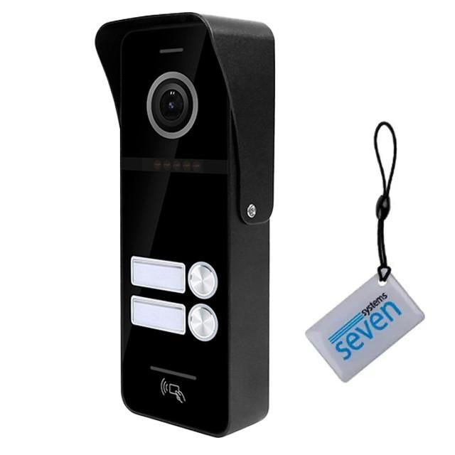 Панель домофону виклична SEVEN CP-7504/2 RFID з вбудованим зчитувачем карток Black (25197108)