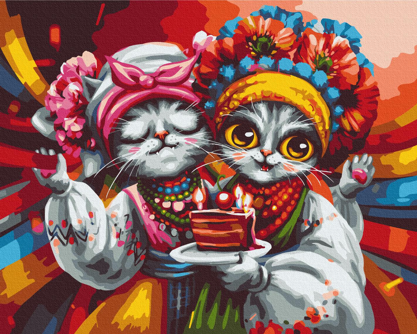 Картина по номерам Brushme Кошки подружки 40x50 см (BS54140) Картина по номерам Brushme Кошки подружки 40x50 см (BS54140)