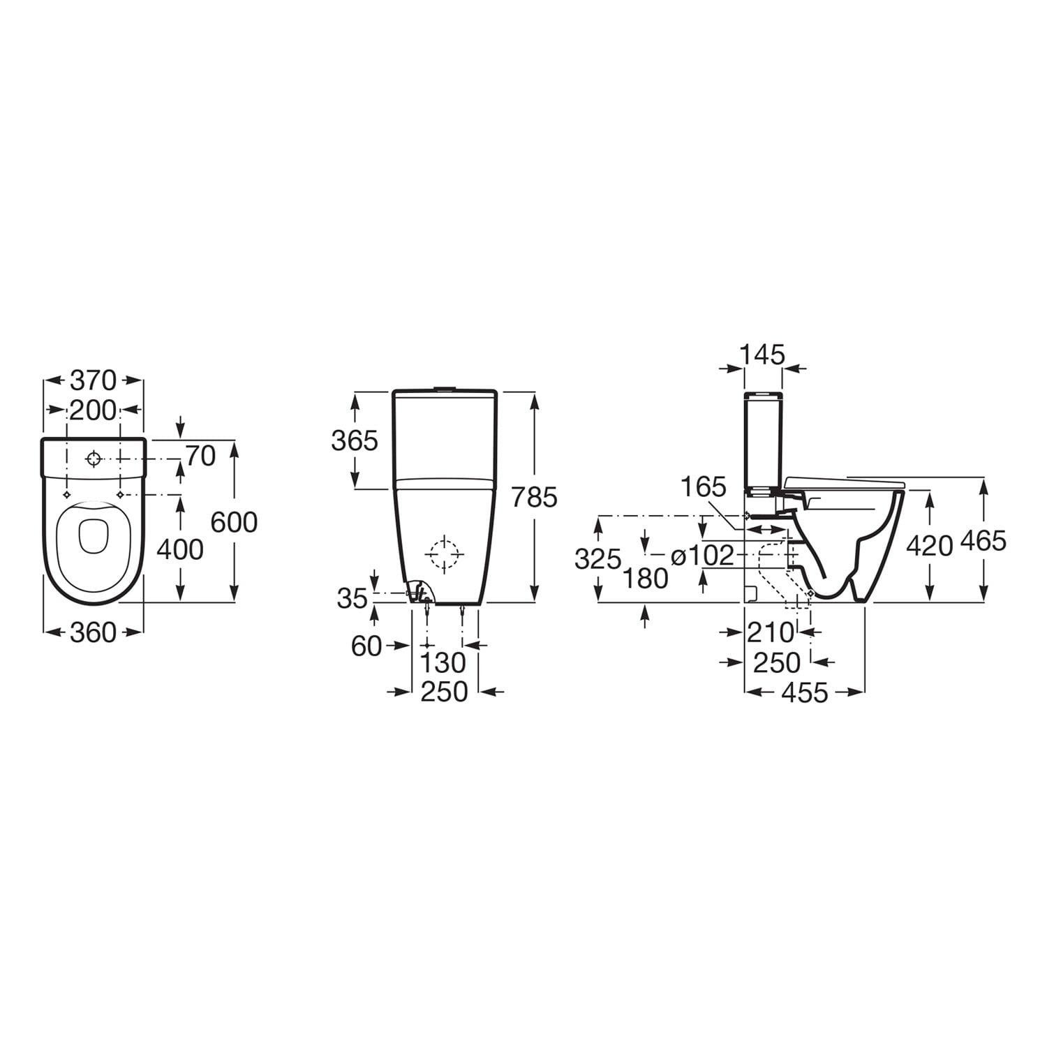 Унитаз напольный ROCA Ona A342688000 без бачка безобедочный без сидения (193062) - фото 3 Унитаз напольный ROCA Ona A342688000 без бачка безобедочный без сидения (193062) - фото 3