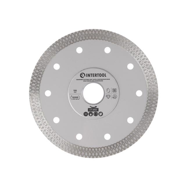 Диск алмазный отрезной Intertool CT-3102 со сплошной кромкой 125 мм по керамограниту
