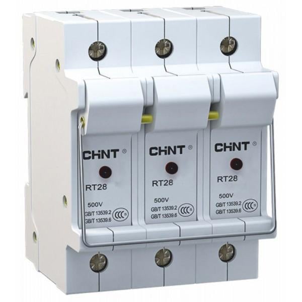 Тримач запобіжника CHINT RT28N-32X 3P з індикацією 32А 10х38 мм (520488)