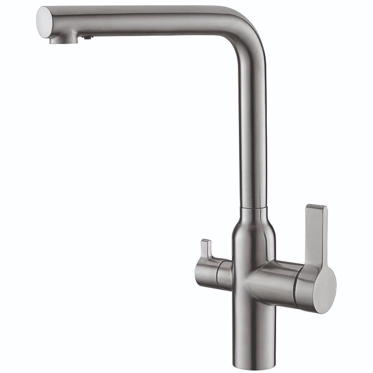 Смеситель для кухни KOER KI-72020-02 KR4797 на две воды Сатин (209364)