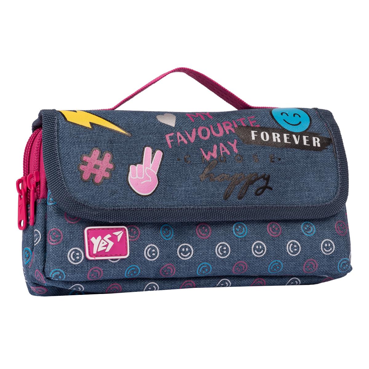 Пенал мягкий YES WL-01 Beauty Голубой (533071)