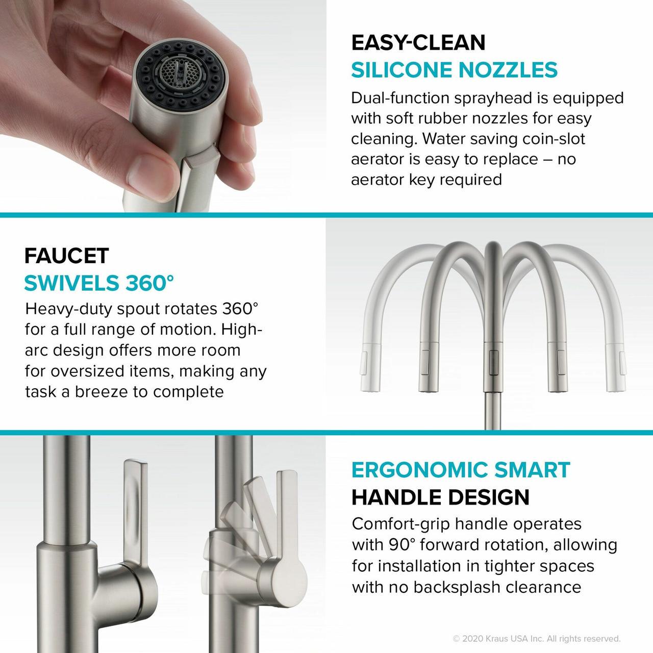 Смеситель для кухни Kraus KPF-2820MB - фото 9