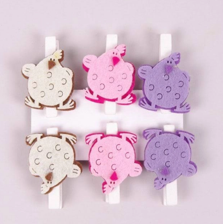 Декор на прищепке Курица 6 шт. (44195)